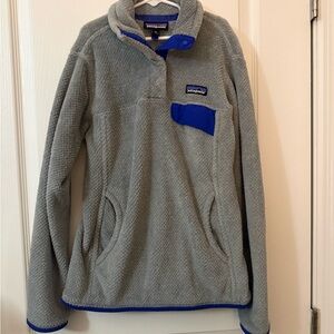 Patagonia Blue and Gray Fleece Pullover